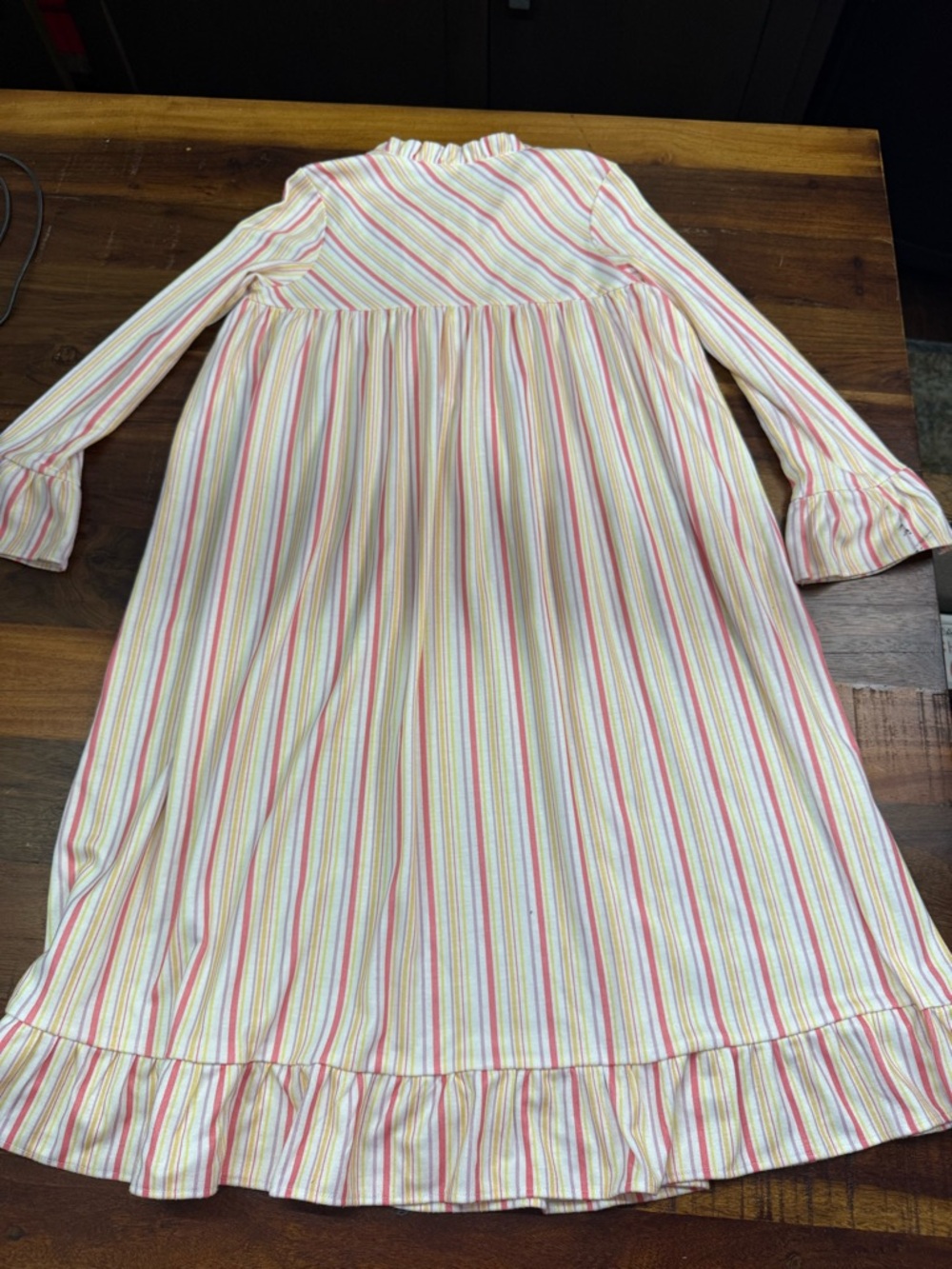 AMERICAN GIRL Kit Matching Youth Girls Nightgown, Size 7-8, Stripe Flannel - Picture 2 of 3